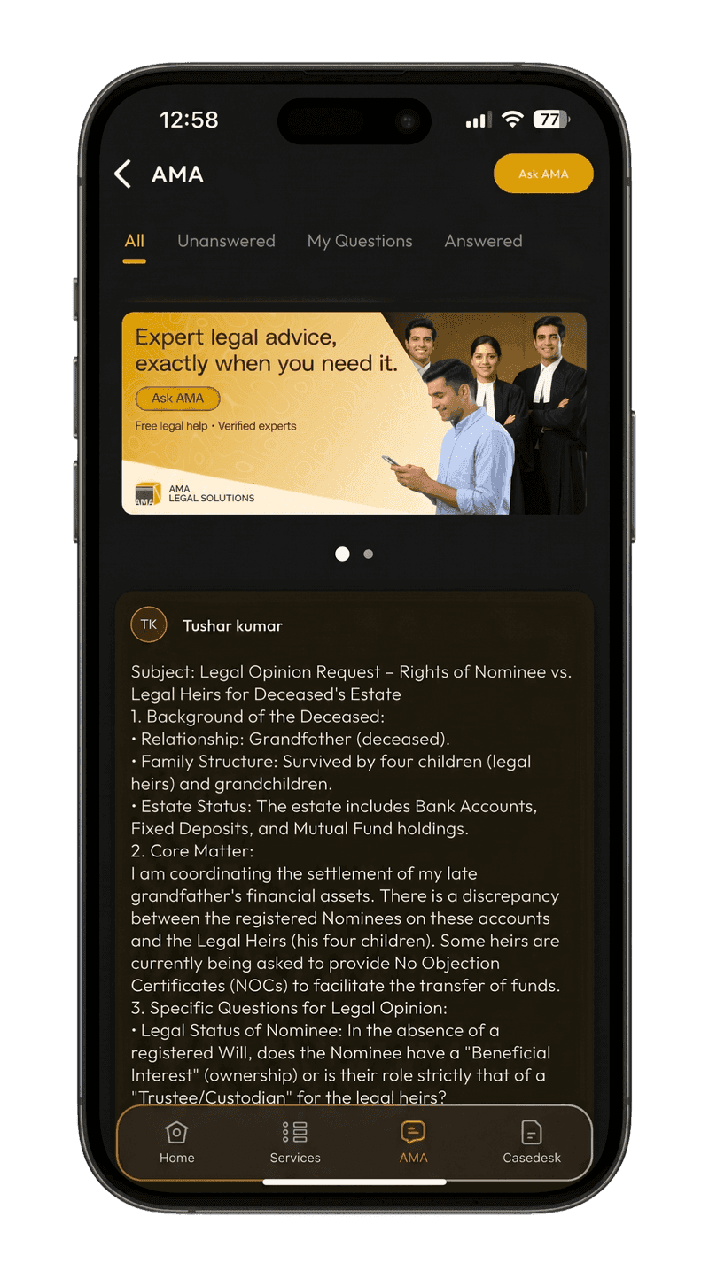 Ask AMA mobile mockup